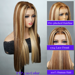 Parrucca frontale in pizzo trasparente Pre-strappata 13x4 evidenzia parrucche lacci bionde con ioni di pizzo senza colla - Product Image 3