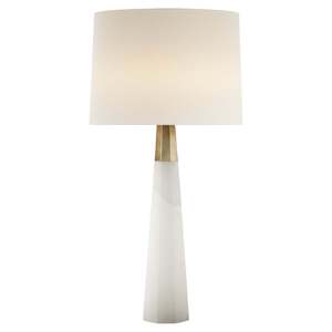 Table Lamp With Marble Base And Gold Finish White Shade For Home Decor Bedroom Nightstand <b>Lighting</b> - Product Image 3