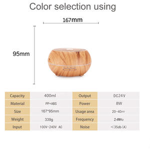 Wood Grain Aroma Diffuser 400Ml Usb Powered <b>Humidifier</b> With Timing Function For Home Office Use - Product Image 3