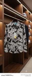 Camisas Estampadas LAFAR para Hombre con Patrón Geométrico a Cuadros Blanco y Negro, Manga Larga, Cierre de Botones, Estilo Casual y Elegante - Product Image 3