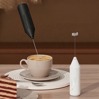 Mousseur à lait électrique rapide BAMBUS en acier inoxydable 304, mousseur à lait portable pour les cafés