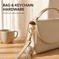 Mousquetons personnalisés en alliage de zinc avec ressort de déclenchement, anneaux en O, connecteurs pour porte-clés, anneaux dorés, accroche-sac portable 50mm 25mm