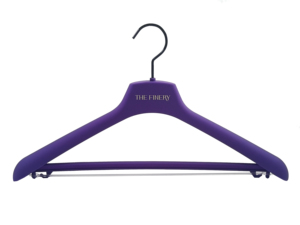 Phong cách ngắn gọn màu tím cao su tráng nhựa Móc áo phù hợp với áo và quần Móc Áo với màu sắc tùy chỉnh logo - Product Image 3