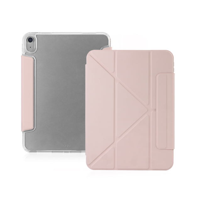 Slim Transparent Back iPad Case Detachable Magnetic Folio Multi-Angle Foldable Stand Shockproof Tablet Cover Auto Wake/Sleep