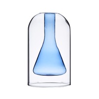 Nouveau Design Petit Unique Double Paroi Rose Triangle Forme Verre Reed Diffuseur Bouteille pour La Maison Parfum Arôme Huile Essentielle
