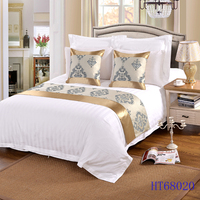 Ensemble de literie d'hôtel personnalisé 4 pièces, housse de couette, drap, taie d'oreiller, pour maison d'hôtes, hôtel, location de vacances