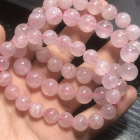 Bracelets en quartz rose naturel de Madagascar, perles rondes extensibles de 8 mm, pierres précieuses, pouvoir de guérison