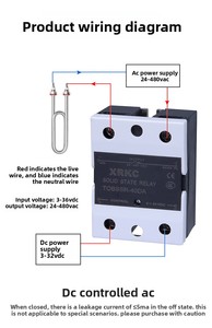 Xrkc <span class=keywords><strong>SSR</strong></span>-25DA 24-480vac đến 3-32vdc một pha không tiếp xúc DC-AC 40/60/100da công nghiệp trạng thái rắn chuyển tiếp - Product Image 5