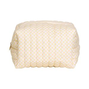 Pochette en coton gingham personnalisée, légère, douce et portable, <span class=keywords><strong>sac</strong></span> de transport quotidien en coton biologique, <span class=keywords><strong>sac</strong></span> cosmétique <span class=keywords><strong>matelassé</strong></span> spacieux pour usage quotidien - Product Image 3
