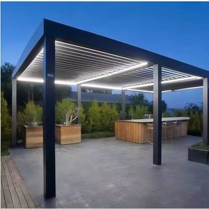 Pergola extérieure <span class=keywords><strong>en</strong></span> aluminium à toit à lames orientables 3x6m, 4x6m, 6x3m, 6x4m, 8x4m - Product Image 5