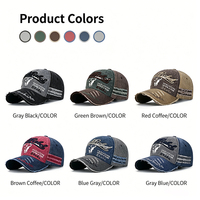 Cappellino da Baseball Vintage Lavato e Usurato Unisex in Denim con Logo Ricamato e Visiera Curva per Uso Quotidiano e Casual