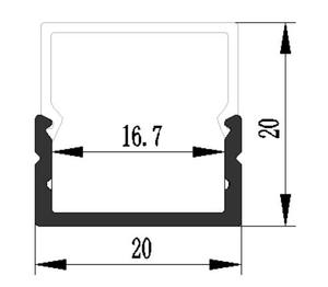 LS-079 20*20MM petit <span class=keywords><strong>Alu</strong></span> Profil fournisseur pour la décoration de la maison Surface Extrusion canal avec diffuseur Cove <span class=keywords><strong>Led</strong></span> profilé en aluminium - Product Image 2