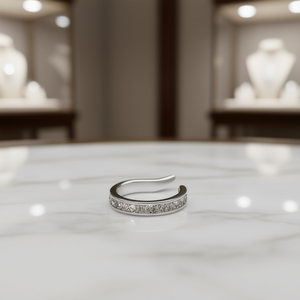 Pendientes de Oro Blanco E4247 con Diamantes Redondos de Corte Brillante, Engastados en Canal, Joyería Fina Minimalista Unisex - Product Image 2