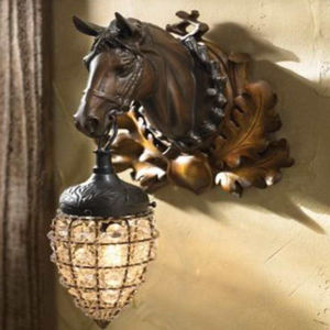 Lámpara de araña con motivo de cabeza de caballo para decoración de sala de estar Ferghana cabeza de caballo sostener vela linterna caballo colgante Luz - Product Image 2