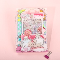 Cuaderno A7 de Hojas Sueltas de Acrílico con Diseño de Dibujos Animados Japoneses/Coreanos, Creativo y Original, con Temática de Acuario, Lindo y Divertido