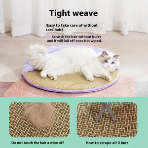 Cama de gato refrescante redonda bonita para todas las estaciones, nido con patrón impreso para perros de compañía, sofá cuadrado de invierno y verano, suministros para dormir - Product Image 2