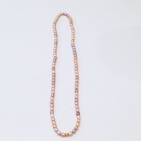 Collier et bracelet double usage en perles de riz naturelles d'eau douce de qualité AAAA, violettes et roses, tendance et très demandés, de la marque Lucy Jewelry