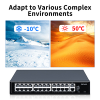 HORACO 902-AF-242G Commutateur PoE 26 ports 100MBase-T 2 Gigabit Uplink 300W 1U Rackable Capacité 8,8 Gbit/s Prise en charge VLAN Caméra IP/NVR