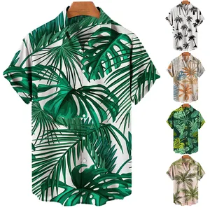 2023 consegna veloce Fashion Design estate manica corta causale fiore stampato Hawaii viscosa Rayon camicie per uomo