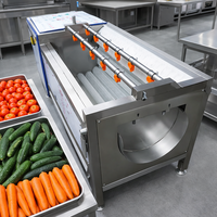 Machine automatique de lavage et de pelage des légumes racines (pommes de terre, carottes)