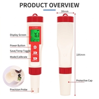 Testeur de qualité de l'eau portable Vista multi-paramètres 5 en 1 avec ORP H2 pour les tests d'eau domestique