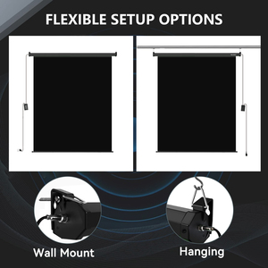RAUBAY Motorized Pull Down Black Screen Backdrop-78.7" x 86.6" Collapsible Wall-Mount Background Professional Content Production - Product Image 6