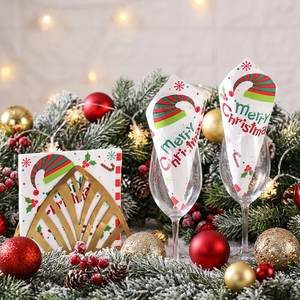 Tovaglioli di Carta Natalizi Personalizzati con Motivo Babbo Natale, Eleganti e di Lusso, in Raso, per Capodanno - Product Image 1