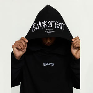 Sweat-shirts pour hommes de haute qualité Pull-over Poids lourd 100% coton Logo brodé personnalisé Motif uni Hiver Surdimensionné Respirant - Product Image 3