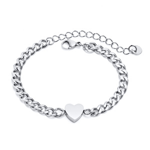 Bracelet Cœur en Acier Inoxydable Couleur Or et Acier, Bijou Tendance pour Femme, Idéal Quotidien et Soirées, Étanche et Anti-décoloration - Product Image 2