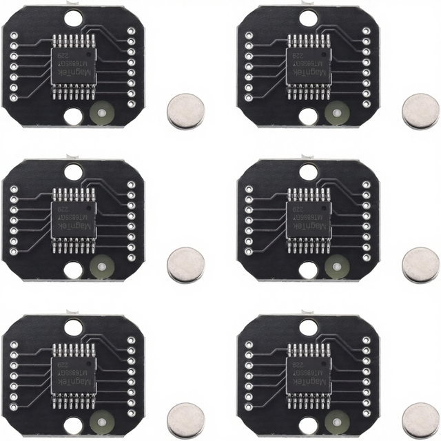 Original 6X MT6835 Magnetic Encoder Module PWM/SPI Brushless Motor 21BIT Encoder Can Replace AS5048