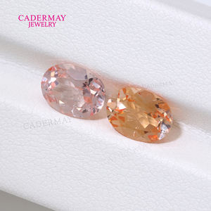 Saphirs synthétiques Morgan rose-orange, pierres précieuses en vrac, petites inclusions, avec certificat AGL pour la fabrication de bijoux - Product Image 2