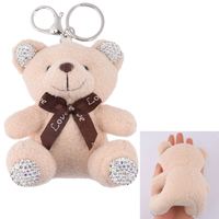 Uxury-llaveros de felpa suave con diamantes, llaveros de oso Eddy, accesorios para llaveros de 3D