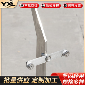 Stainless Steel Glass Railings 304 Grade Modern Minimalist Style For Shopping Mall Projects Linear Slanted Ladder Narrow Frame - Product Image 4