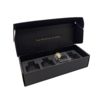 Boîte à vin noire personnalisée, emballage cadeau en papier de luxe, impression recto verso, boîte cadeau pour la vente au détail