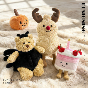 Peluche Ragno Nero di Halloween all'Ingrosso, Bambola con Grandi Occhi, Imbottita in Cotone Poliestere e PP, Decorazione per Feste e Casa - Product Image 2