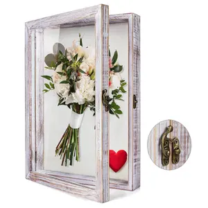 农家风格白色田园装饰深木图片照片记忆盒热卖玻璃影盒框架