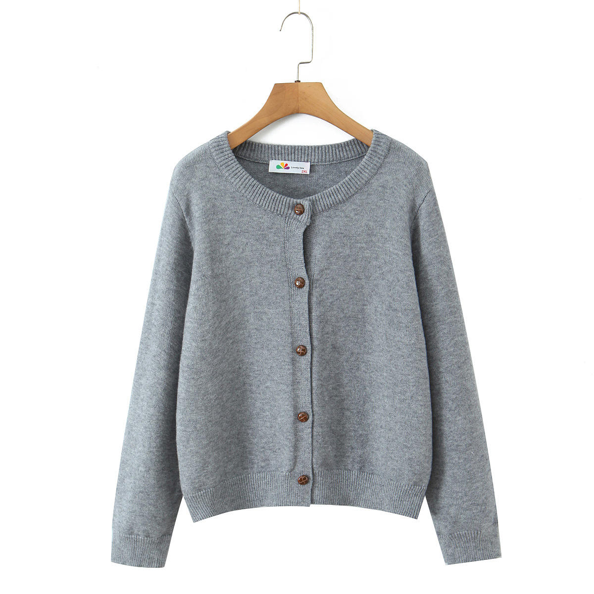 เสื้อคาร์ดิแกนสีเทาเฮเทอร์