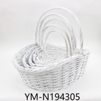 Panier à fleurs en osier blanc personnalisé, fait à la main, de haute qualité, usine