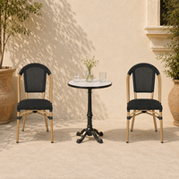 Chaise de bistrot française commerciale, structure en alliage d'aluminium, tissu Teslin, légère, pour extérieur, café, hôtel, restaurant, chaise d'appoint