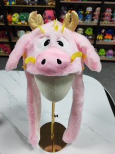 Custom Christmas Moveable LED Lighted <strong>Plush</strong> Stuffed Animal Toy Warm Winter Party Animal Toys <strong>Rabbit</strong> Ears <strong>Hat</strong> - Product Image 3