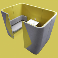 Cabine de réception pour espace commun, canapé multifonctionnel, tissu insonorisé, design moderne ISO900, pod de bureau, canapé à dossier haut avec écran