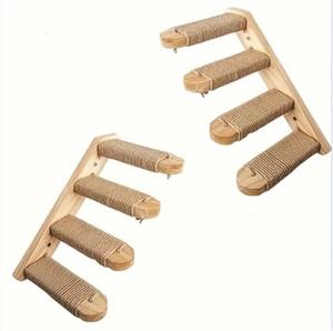 تصميم جديد مخصص خشب الصنوبر القط الخدوش جدار الرف القط متسلق مجموعة للقطط داخلي اللعب النوم - Product Image 4