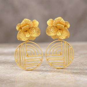 Pendientes de latón hechos a mano con corte princesa, estilo bohemio, regalo para mujer - Product Image 3