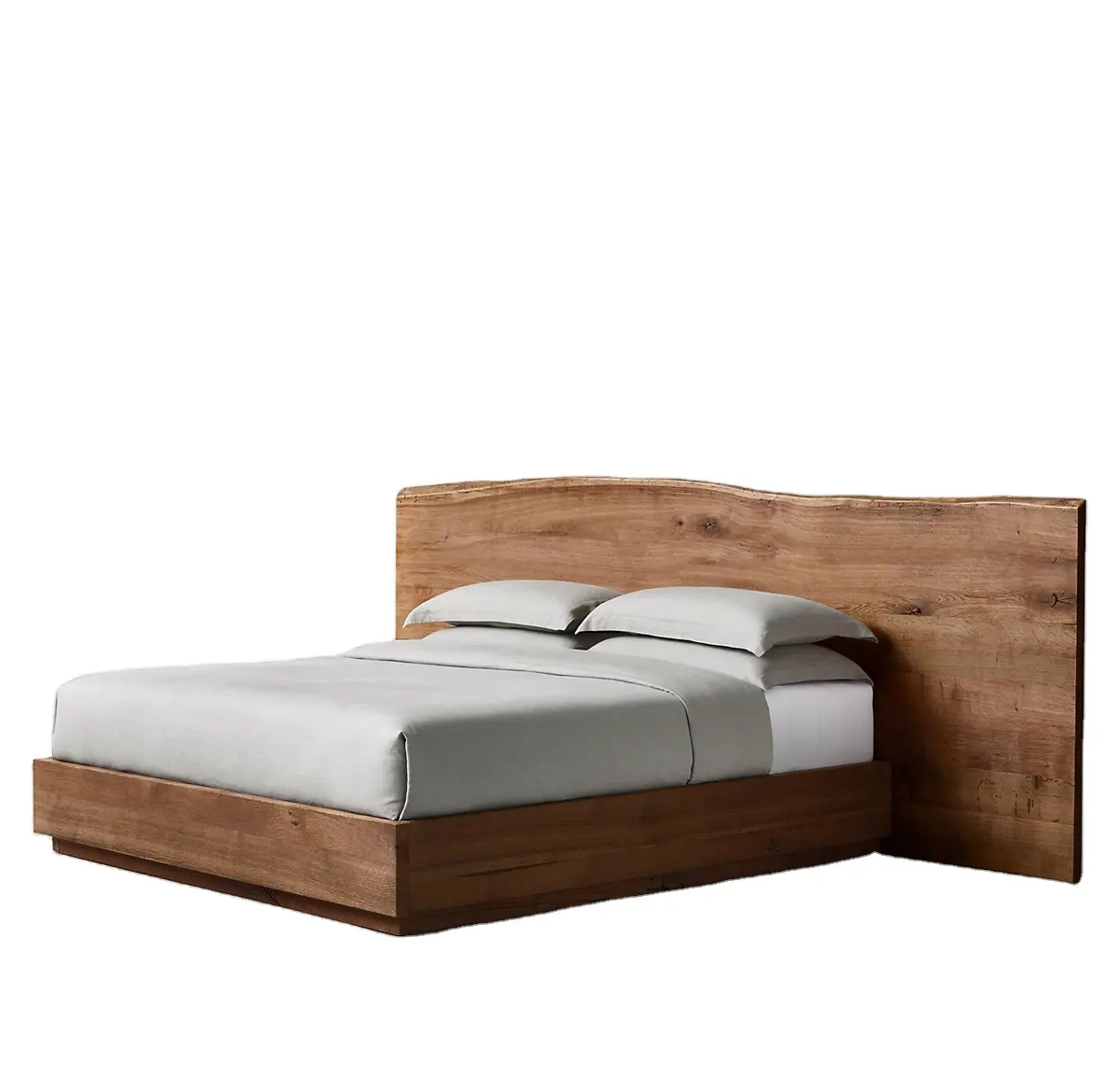 यूरोपीय शैली लकड़ी बेडरूम फर्नीचर होटल कमरे में रहने वाले डबल बिस्तर विला लक्जरी ठोस लकड़ी राजा बिस्तर