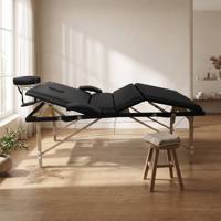 Tables de massage pliables modernes à 4 sections en cuir PU, avec dossier et pieds réglables, pour salons de beauté, spas et hôtels, directement de l'usine