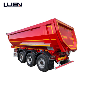 Semi-remorque benne basculante robuste <span class=keywords><strong>de</strong></span> 60 mètres cubes à 3 essieux, benne hydraulique arrière pour tracteur, pour le basculement et le transport - Product Image 1