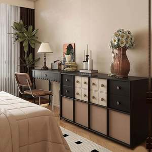 North American Style <b>Walnut</b>-Colored Wooden Dining Table and Storage <b>TV</b> <b>Cabinet</b> Living Room Furniture - Product Image 6