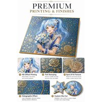 Planche Shikishi Anime Personnalisée 27x24cm Taille Standard, Planche d'Art Dorée Holographique, Article de Collection