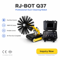 Robot de nettoyage de conduits de ventilation HVAC RJ-BOT Q37 avec inspection par caméra HD et aspiration