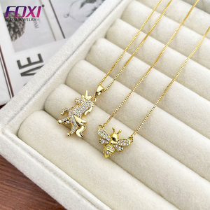 Collar con colgante de abeja para niños <span class=keywords><strong>y</strong></span> mujeres, animal, dorado <span class=keywords><strong>y</strong></span> plateado - Product Image 6